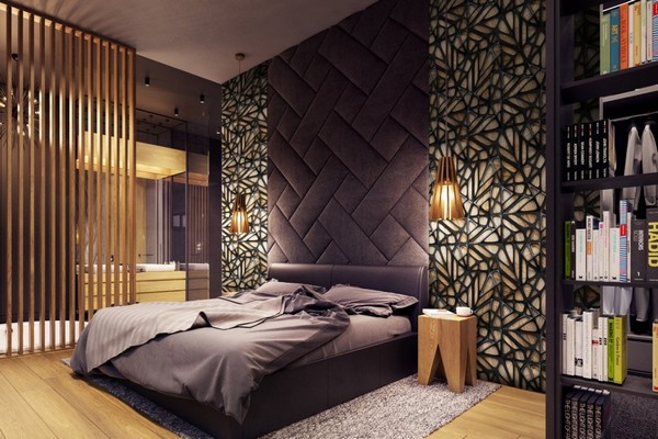 Мягкие панели в спальне: способы оформления стены и потолка
