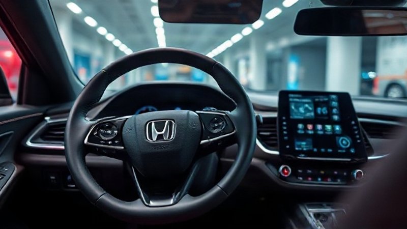 Масштабная электрификация: Honda кардинально обновит линейку автомобилей в ближайшие годы Современная приборная панель гибридного автомобиля Honda с цифровыми э