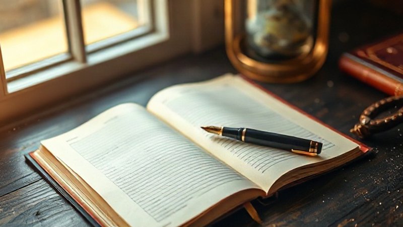 Книга жизни: Почему написание собственной истории важнее изучения чужих биографий Старинная раскрытая книга с чистыми белыми страницами лежит на деревян