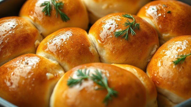 Пышные чесночные пампушки без глютена на рисовой муке: рецепт для супа Румяные чесночные пампушки без глютена в круглой форме, смазанные укро